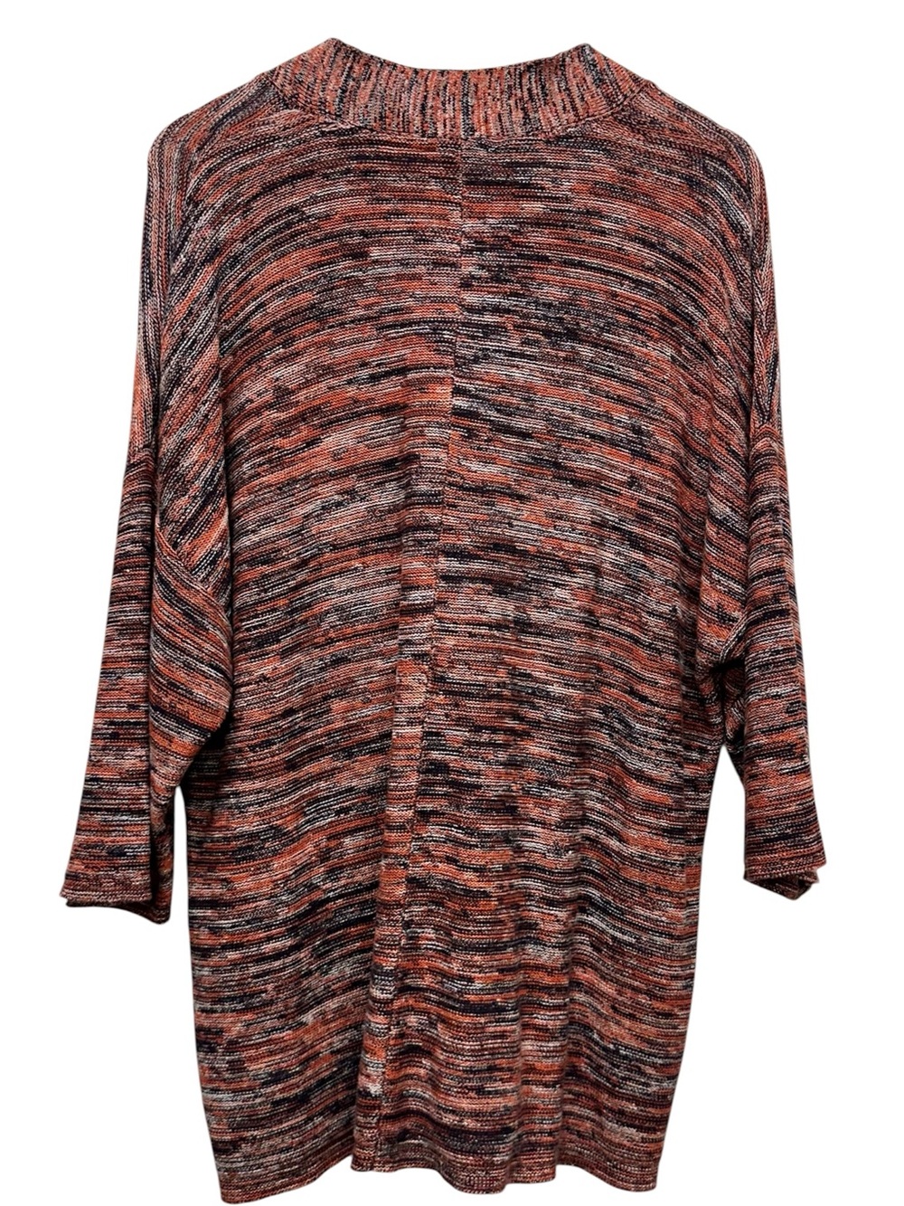 J Jill Sweater Women S Orange Black Marled Oversized Bohemian Preppy Cottagecore - Picture 5 of 9